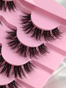 7 Pairs Clear Band Natural Look False Eyelashes Volume Makeup Eyelashes Crossed Fluffy Faux Mink Lashes Wispy Reusable Fake Eyelashes For Daily Party Wear - Criss Cross lashes - View 4