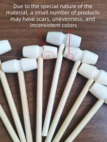 5pcs/10pcs/30pcs Mini Wooden Mallet, Multipurpose Wooden Hammer, Suitable For Chocolate, Woodcraft, Lobster Cracking, With Red Ribbon, Birthday And Wedding Party Favors, Valentine's Day Gift, Craft And Party Game Props, Chocolate Melter, Birthday Party Favor, Wooden Paddle, Small Wooden Mallet - Yellow - View 10