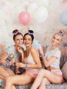 10pcs Bridesmaid Proposal Gift Silk Hair Ties Hair Accessories - Silk Scrunchies, For Bachelorette Party Favors, Wedding Hair Accessories ( Non-Damaging Design, Bulk Romantic Gift Box Fillers For Bride Squad, DIY Bridal Souvenirs), Bachelorette Party Favors Bridesmaid Wedding Party Supplies, Birthday Party, Graduation Season(Purple) - 淡紫色 - 查看 3