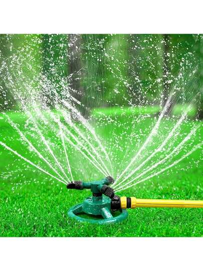 360度旋转草坪洒水器，覆盖面积大，多功能花园洒水器，可用于植物浇水和水上游乐。
