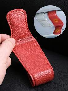 Clip magnético para gafas de sol en el parasol del coche - Material de cuero, operación con una sola mano, instalación sin daños, adecuado para todos los modelos de vehículos, clip para gafas y tarjetas en el interior del coche - Clip para gafas - Ver 8