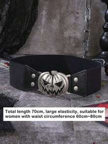 1件朋克风女式腰带，宽腰带配合金扣，弹性腰带 – 哥特式服装配饰 - 彩色 - 查看 7