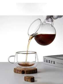 250ml Small Glass Coffee Creamer Pitcher, Milk Jug, Espresso Milk Frothing Pitcher, Heat Resistant Glass - Transparent - View 3