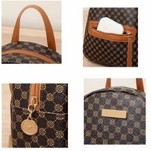 Mini Backpack, Spring/Summer New Versatile PU Printed Small Backpack, Women's Casual Coin Purse Mini Backpack, Fashionable Small Girl Mini Bag - Black - View 8