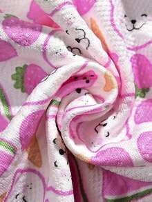 Paquete de 5 bragas de mujer con estampados lindos de Aesletic, como fresa, conejo y otros patrones adorables, con diseño de moño, de tela suave, para uso diario - Multicolor - Ver 9