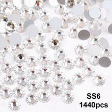 SS6 2MM-SS30 6.4MM, 7 Sizes, Non-Hot Fix, Adhesive Round Flat Bottom Glass Crystal Rhinestones, Multi-Color Crystal Gemstone Jewelry Beads DIY Glass Stone Diamond Design Accessories, Glitter Nail Art Stickers Decoration, Suitable For Phone Cases, Clothes, Bags, Shoes, Crafts - Multicolor - View 30