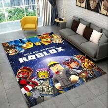 3D Cartoon R-Robloxs Game Carpet Rug For Playroom Bedroom Living Room Sofa Home Doormat Decor, Area Rug Non-Slip Floor Mat Gift(1).Jpg - 白色 - 查看 1