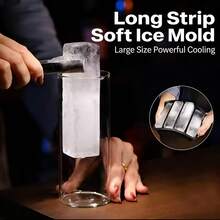 Large Ice Cube Mold, Silicone Ice Tray, Ice Pop Maker, Bar Whiskey Cocktail Collins Ice Cube Tray With Lid - Black  Silicone Ice Cube Tray - 4 Compartments - View 2