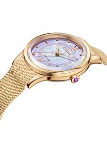CITIZEN Stylish Rose Gold Watch For Women Classic Quartz Watch Stainless Steel Mother Of Pearl Dial - Gold - View 7