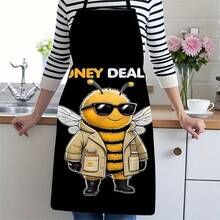 1PC Cartoon Dinosaur Apron Red Green Dinosaur Hugging Design Funny Animal Print Kitchen Apron Cute Cartoon Character Cooking Apron Family Baking Apron Creative Animal Pattern Kitchen Clothing - A - View 6