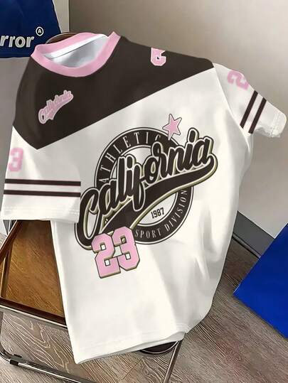 2025夏季休闲透气吸湿个性化时尚户外运动男士T恤，字母P