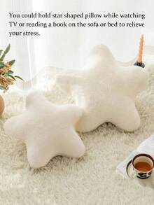 11.81"/15.74" Cute Star Plush Throw Pillow, Soft Faux Fur Material Cushion, Christmas Decoration For Sofa, Bedroom And Living Room, Great Christmas Gift For Family And Friends - 白色 - 查看 5