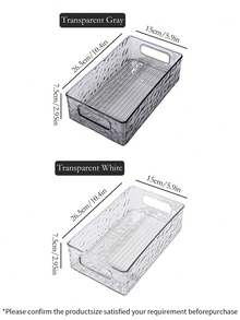 1个桌面收纳盒，透明波浪纹PET材质整理盒，化妆品及护肤品收纳篮，长方形置物架，房间装饰 - 無色 - 查看 2