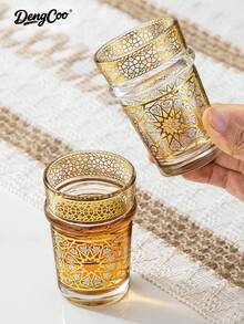 Dengcoo 6/12件套阿拉伯咖啡杯、摩洛哥茶杯、玻璃杯套装、薄荷茶杯套装、传统阿拉伯玻璃茶杯套装，适用于冷热饮品，沙特阿拉伯国庆节 - 杯子 - 查看 3