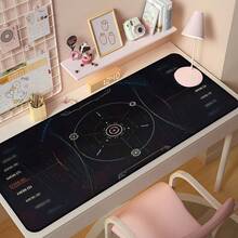 1pc Cyberpunk Holographic Dashboard Mouse Pad, Futuristic Sci-Fi Precise Control E-Sports Pad, Large Non-Slip Office & Gaming Keyboard Mat - Rectangle - View 1