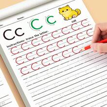 Children's Cursive Alphabet Practice Notebook: 26 Uppercase And Lowercase Letter Practice Pages And Word Practice - White - View 4