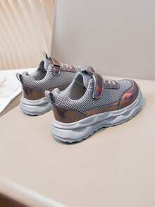 儿童网面透气运动鞋，厚底跑步鞋，男女童款，春秋季 - 灰色 - 查看 5