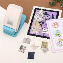 1 个 0.8 英寸矩形印章冲孔器和 1 个 1 英寸正方形冲孔器，手动拉杆式冲孔器，适用于纸艺、卡片制作、DIY 项目和手工制作。 - 彩色 - 查看 9