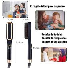 Peine Eléctrico para Hombres, Peine alisador de pelo eléctrico para hombre, Plancha de Pelo con Cepillo Caliente, Peine alisador de cabello portátil, Para alisar y peinar barba y cabello(Negro) - Peine para barba - Ver 2