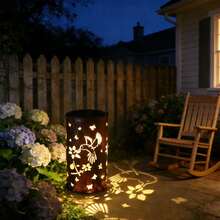 Vintage Iron Art Solar Lamp, Hollow Flower & Bird Design, Suitable For Ramadan, New Year, Valentine's Day Decor, Home/Camping, Great Gift For Family And Friends - Multicolor - View 9