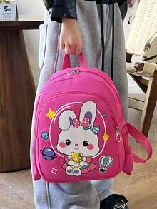 大容量学生背包，时尚可爱ins风背包，多功能大童书包 - 彩色 - 查看 3