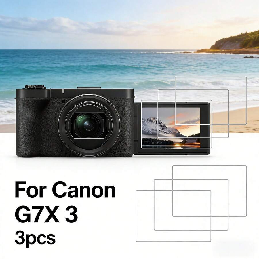 3pcs 0.3mm Ultra-Thin 9H Hardness Tempered Glass Screen Protector For Canon G7X3 Camera, Anti-Scratch, Anti-Fingerprint, Not Waterproof - 3pcs Transparent - View 1