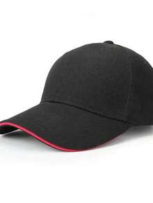 Pink Baseball Cap With Brim, Suitable For Everyday Wear - Black - View 3