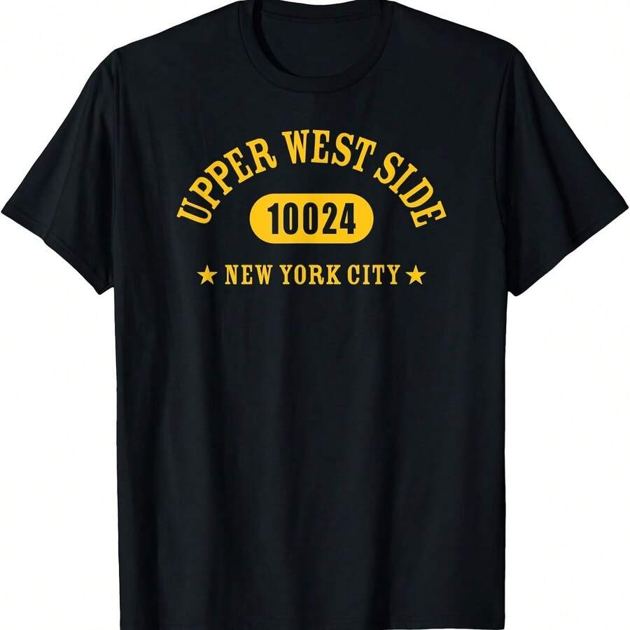 UPPER WEST SIDE 10024 NEW YORK CITY NYC Athletic Design T-Shirt - 酒紅色 - 查看 1