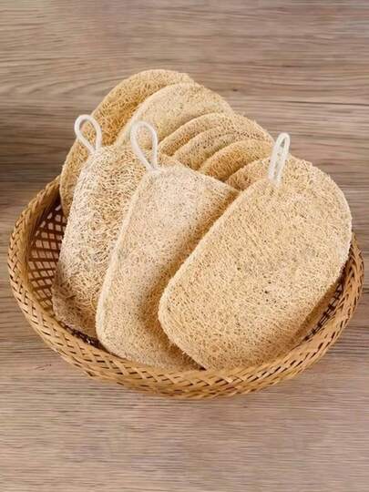 1-10pcs Natural Silk Melon Skin Exfoliating Body Scrub - Gentle Bath Sponge, Unisex, Suitable For Daily Use Or Kitchen Cleaning