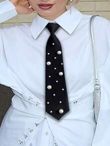 1条女士休闲领带，适合街头风格、个性化定制、派对、礼品 - 彩色 - 查看 9