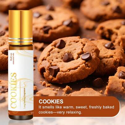 EMBRACEX. 10ml Cookie Fragrance Roll-On - Long-Lasting Aromatherapy Essential Oil For Diffuser | Body & Hair Fragrance Oil, Fresh Sweet Scent | Suitable For Daily Use And Dates | Massage Oil, Skin Care Fragrance Oil, Gift For Her