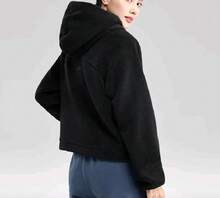 Skechers Women's Knitted Half-Open Chest Lambswool Hooded Jacket