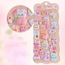 Cartoon Panda Stickers, Cute Animal Phone Case Stickers, DIY Scrapbooking Stickers, Reward Stickers - 彩色 - 查看 9