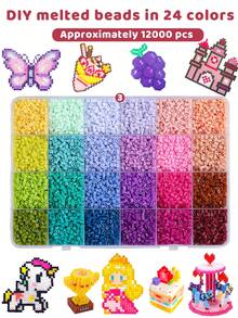 96-Color 2.6mm Fused Beads Set, Dot Puzzle Handmade DIY, Birthday, Graduation, Valentine's Day, Party Gift, Refill Beads Set, Multiple Colors Available - 2.6mm Puzzle Beads - View 8