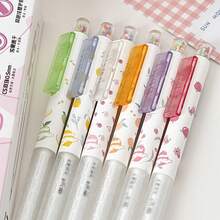 607 Fruit Candy Gel Pen, Dual Tip Quick Drying Ink Pen, Colorful Fruit Pattern, Rainbow Capsule Design, Suitable For Students To Take Notes And Exams