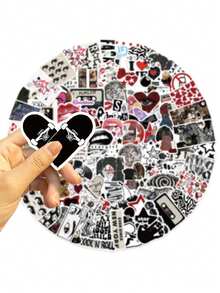 100pcs Y2K Aesthetic Dark Style Stickers, Y2K Downtown Stickers, Y2K Gifts, Retro Stickers, 90s Stickers, Waterproof Vinyl Stickers For Envelopes, Water Bottles, Computers, Laptops, Phones, Luggage, Notebooks, Fridges, Etc. - B - View 8
