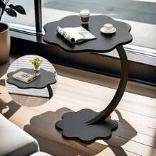 C-Shaped Sofa Side End Table Coffee Laptop Table,Lightweight Mobile Bedside Storage Rack,Living Room Bedroom - Black - View 11