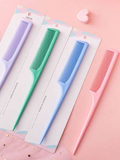 1 Hair Picking And Distribution Comb Fashionable Candy Colored Pointed Tail Comb Hair Styling Modification Accessory Suitable For Hair Salons And Home Use
