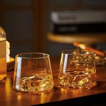 高档水晶山形杯 冰山玻璃杯 观山杯 日式雪山杯 水杯 茶杯 威士忌杯 - 白色 - 查看 1