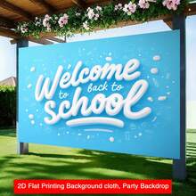 2D Flat - 2D Flat Banner, 1pc Welcome Back To School Script Background Cloth, Modern Photography Backdrop, Suitable For Classroom, Educational Events, Parties And Back To School Season - Multicolor - View 4