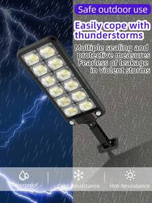 1个太阳能户外灯，配备2节1500mAh锂电池，可整夜照明，是一款多功能户外太阳能花园灯，带运动传感器，3种照明模式，适用于家庭庭院、车库、户外街道、商业照明，也适合圣诞节、万圣节、情人节、返校季等场合作为礼物 - 80LED/300LED