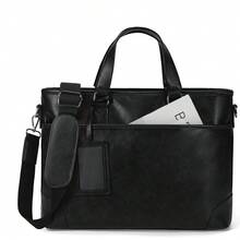 NEWHEY Men's Business Backpack, Large Capacity 15.6 Inch Laptop Pocket, Fits A4 & B4 Size, Dual Shoulder Design, Job Interview Bag, Genuine Leather, Water-Resistant, Commuter & Travel Bag - Multicolor - View 5