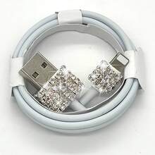镶钻 USB-A 转 Lightning 快充数据线，兼容 14/13/12/11/XS/XR/X/8，白色快充 USB-A 数据线 - A - 查看 1