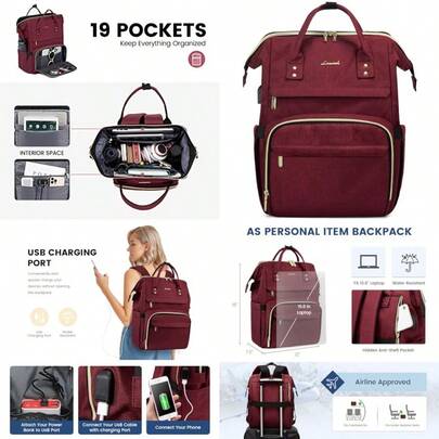 LOVEVOOK Laptop Backpack Women Teacher Nurse Bags Womens Work Computer College Backpack Purse Travel Backpack