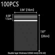 sealsuer 100个可重复密封透明塑料拉链袋,双层,厚度0.563毫米/2.216密耳,适用于旅行、运输和户外收纳,圣诞节和情人节礼物,透明塑料袋,冷冻袋,珠宝塑料包装袋,衣服/T恤/裤子透明包装袋,户外露营多用途工具包,周年纪念透明自粘袋 - 無色 - 查看 15