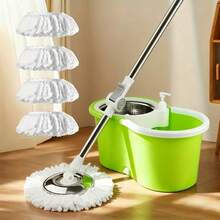Dual Drive Rotary Mop Bucket Set With Water Twisting System, Equipped With 3 Durable Microfiber Mop Heads, 360 Degree Cleaning, Suitable For Hardwood Floors, Tile, Marble, Laminate Floors - Màu tím - Xem 9