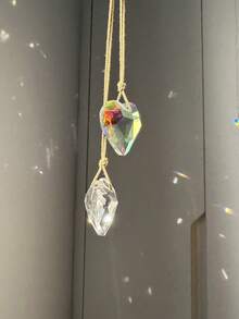 2个心形水晶阳光捕捉器，4种款式悬挂式水晶，彩虹制造器，适用于窗户、阳台、厨房、花园装饰，母亲节礼物，家居装饰，房间装饰，墙面装饰礼物，生日毕业礼物 - 彩色 - 查看 7