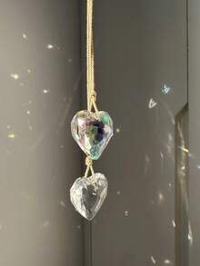 2个心形水晶阳光捕捉器，4种款式悬挂式水晶，彩虹制造器，适用于窗户、阳台、厨房、花园装饰，母亲节礼物，家居装饰，房间装饰，墙面装饰礼物，生日毕业礼物 - 彩色 - 查看 11