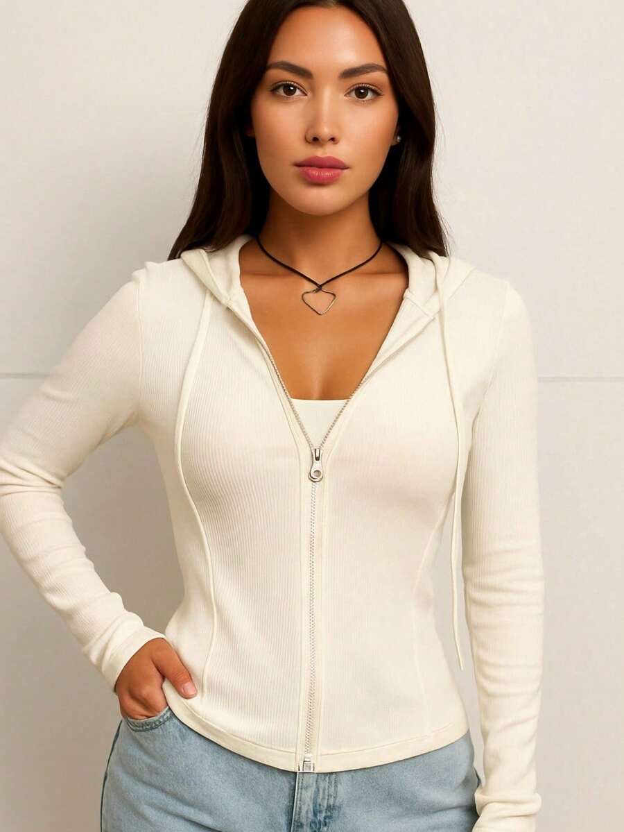 Women's Long-Sleeved Turtleneck T-Shirt With Front Zipper, Elasticated, Fitted, Comfortable, Soft, Basic, Casual, Modern, Women's Workout, Gym, Fitness, Winter, Cold Weather, Fashion 2025, Turtleneck T-Shirt, Women's Workout T-Shirt, Workout T-Shirt, Weight Training T-Shirt, Everyday Wear, Comfy Women's Clothing, Casual Look, Women's T-Shirt, Beige, Black, White, Sizes S, M, L, Women's T-Shirt, Elastane, Lightweight, Thermal, Simple, Elegant, Practical, Women's Turtleneck Top, Women's Fitted T-Shirt, Winter Fashion, Gym Fashion, Fitness Fashion, Tight-Fitting Women's T-Shirt, Women's Summer Fashion, Autumn, Winter Fashion, Workout Clothes, Women's Basic Sports T-Shirt, Women's Casual Comfy T-Shirt, Women's Blogger Fashion, Streetwear, Women's T-Shirt, Casual Gym Fashion, Women's Clothing, 2025 . - 米色 - 查看 1