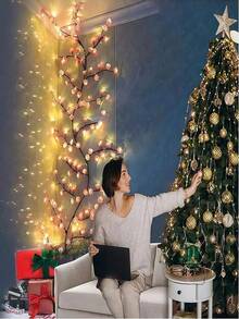 1.9m/6.2ft 96 LED Cherry Blossom Tree Branch Lights, Remote Control, 8 Lighting Modes, Flexible Willow Vine Twig Fairy Lights, Floral Wall Decor For Bedroom, Home, Spring Decor DIY - Màu trắng ấm áp - Xem 5